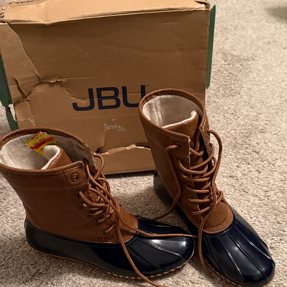 JBU Tan and Navy Waterproof Boots